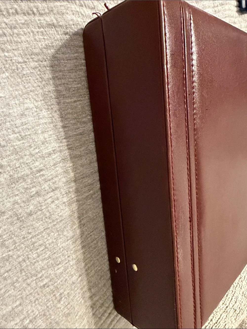 Presto Leather Classic Brown Leather Briefcase with Gold Hardware Vintage!!